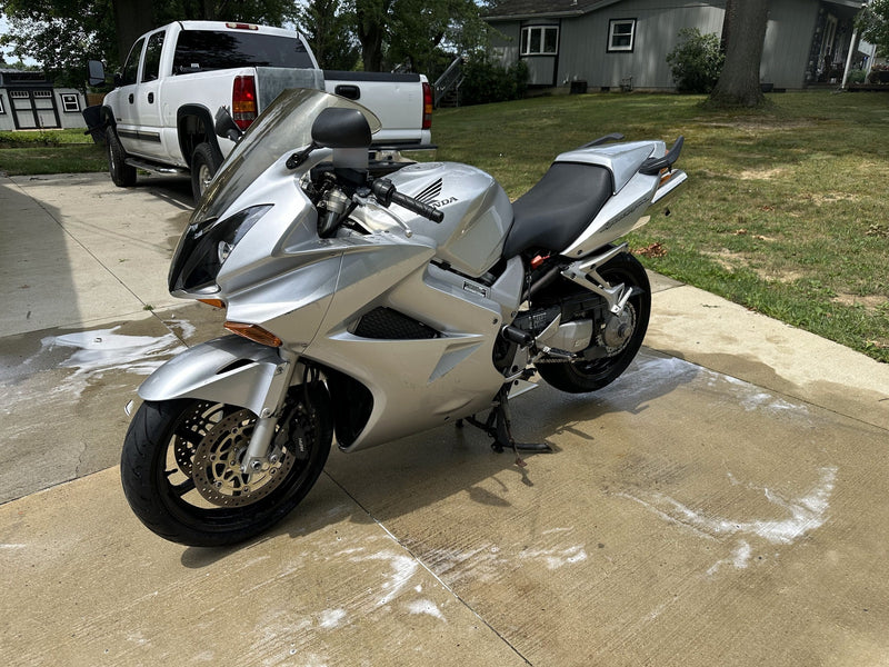 Restored 2003 Honda VFR800 VTEC in silver