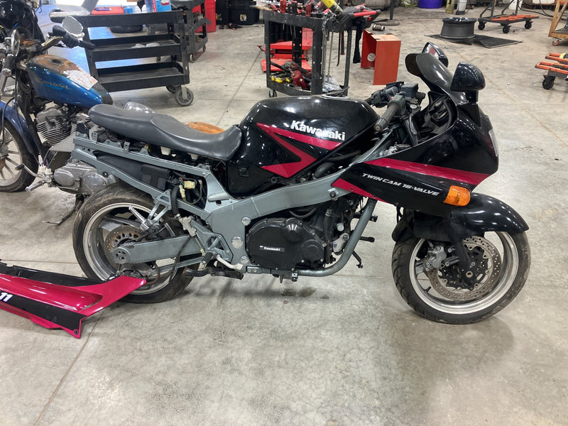 Kawasaki ZX-11 donor bike in the JTL Powersports shop