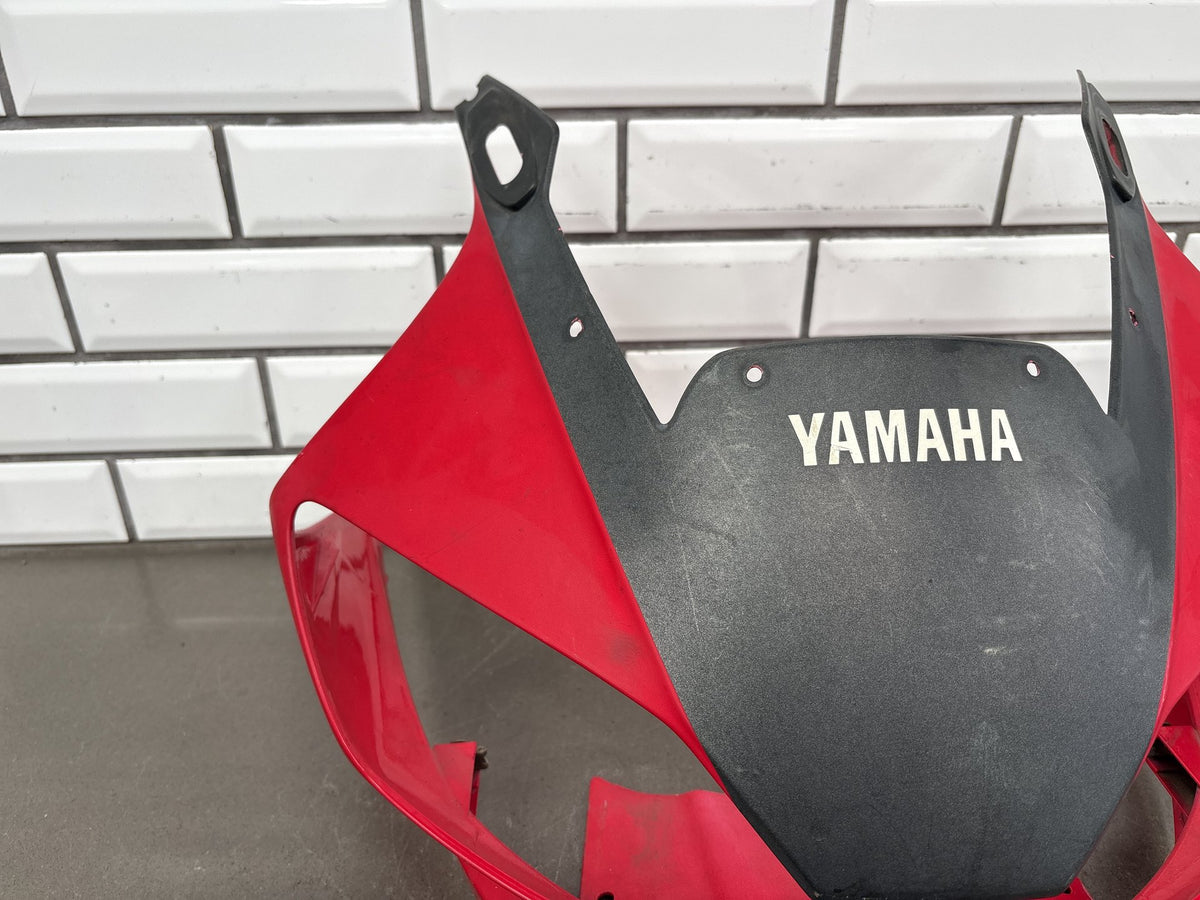 1999-2002 Yamaha YZF-R6 Upper Front Fairing Nose Cowl Red OEM