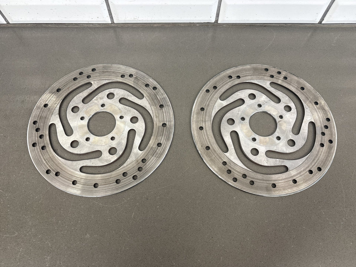 00-06 Harley Road King FLHR FLHRI FLHRCI Front Brake Rotor Pair Silver 44156-00