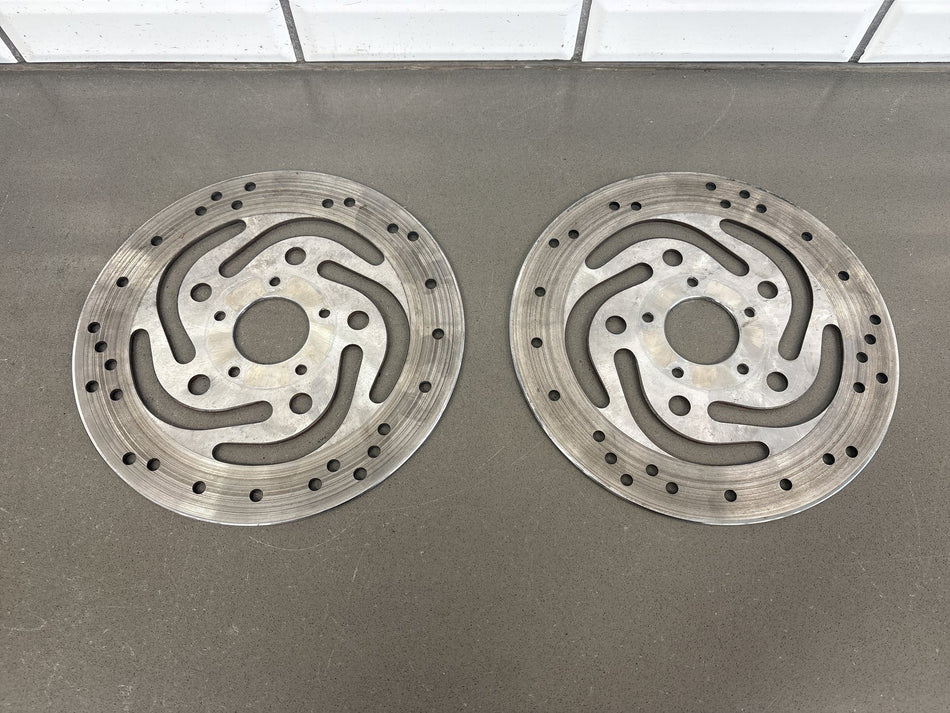 00-06 Harley Road King FLHR FLHRI FLHRCI Front Brake Rotor Pair Silver 44156-00