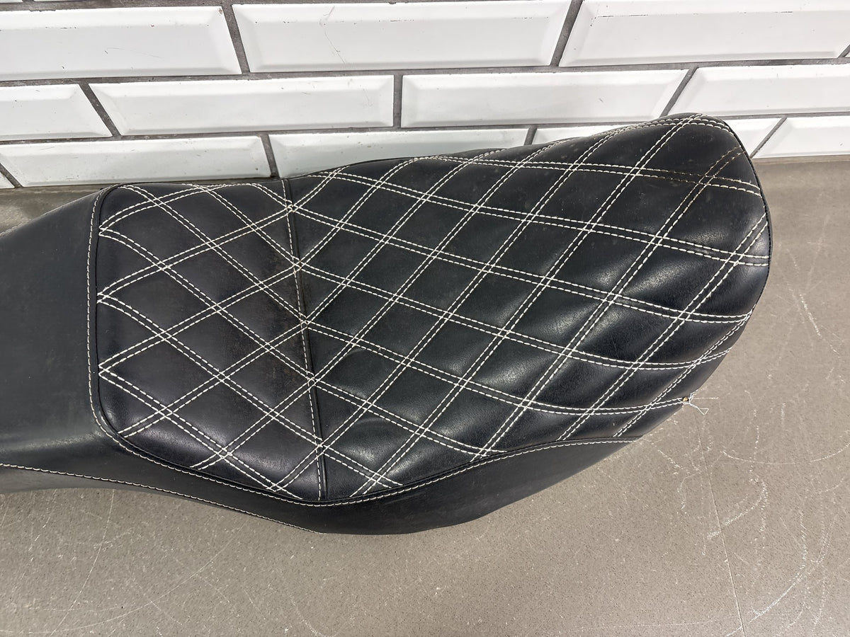 2006-2017 Harley Dyna FXD FXDWG C.C. Rider Diamond Stitch 2-Up Seat S11 Black