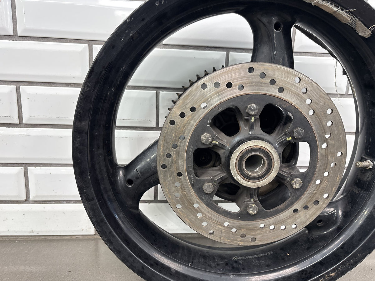 2006 Ducati Monster 620 Rear Wheel 17 x 4.5 Black with Rotor Sprocket OEM