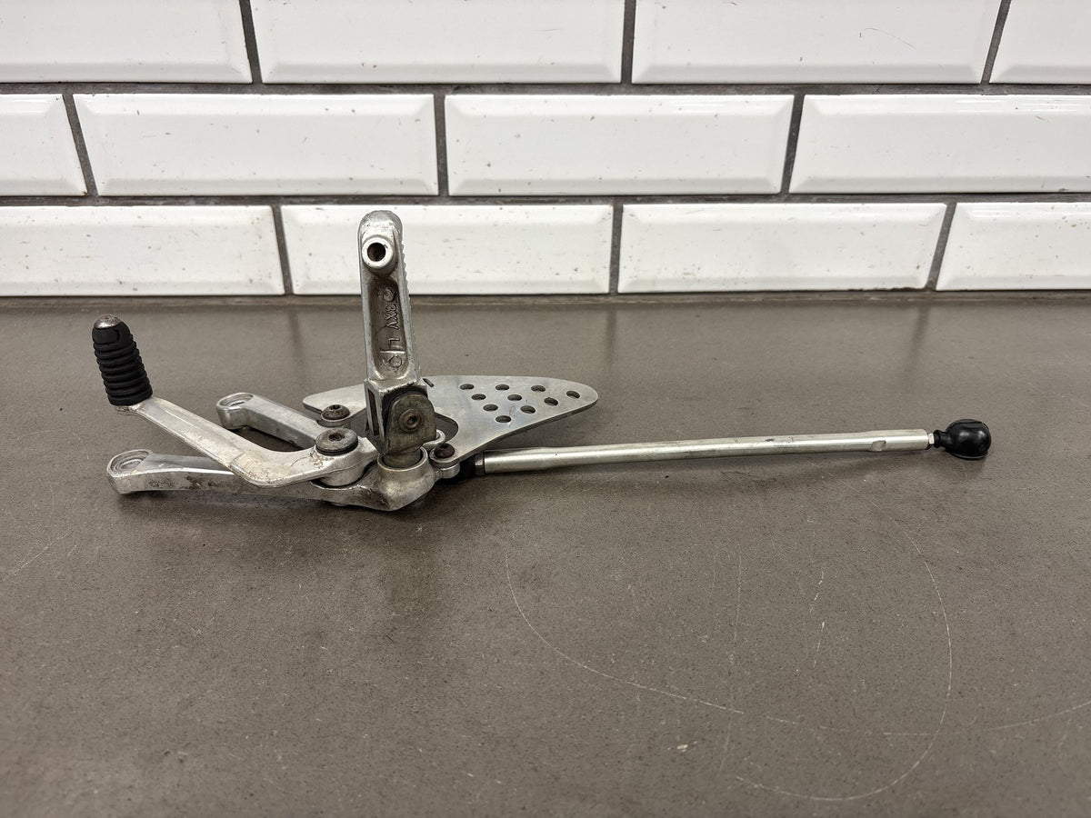 1999-2002 Yamaha YZF-R6 Left Rearset Foot Peg Bracket Shift Lever Rod OEM