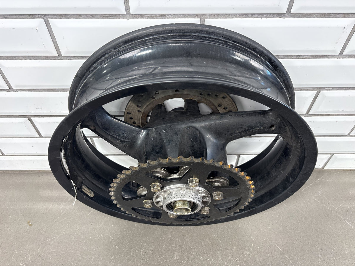 2006 Ducati Monster 620 Rear Wheel 17 x 4.5 Black with Rotor Sprocket OEM