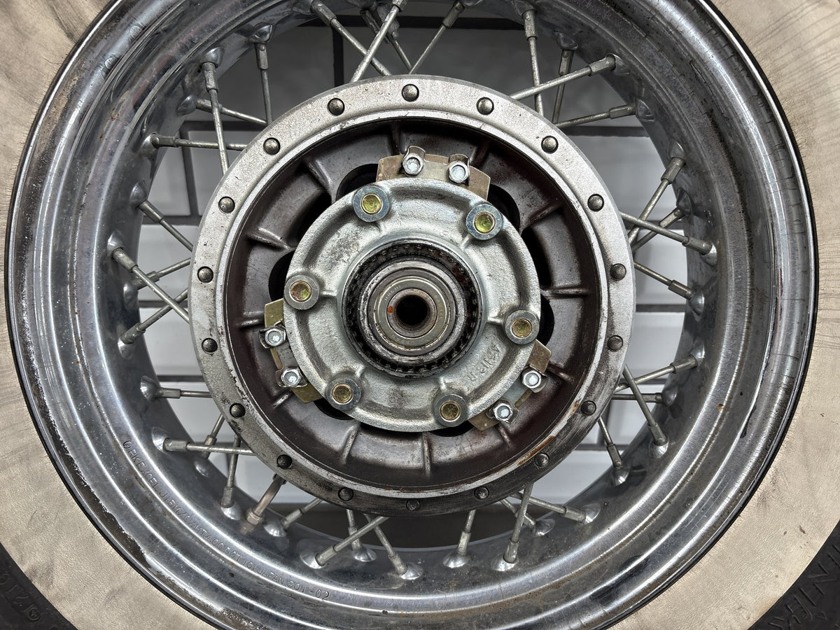 01-04 Suzuki Intruder Volusia VL800 Rear Wheel Rim Straight With White Wall Tire
