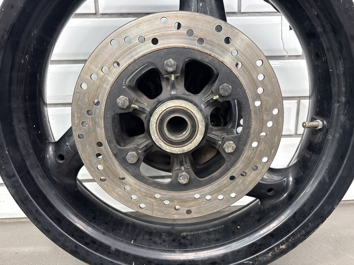 2006 Ducati Monster 620 Rear Wheel 17 x 4.5 Black with Rotor Sprocket OEM