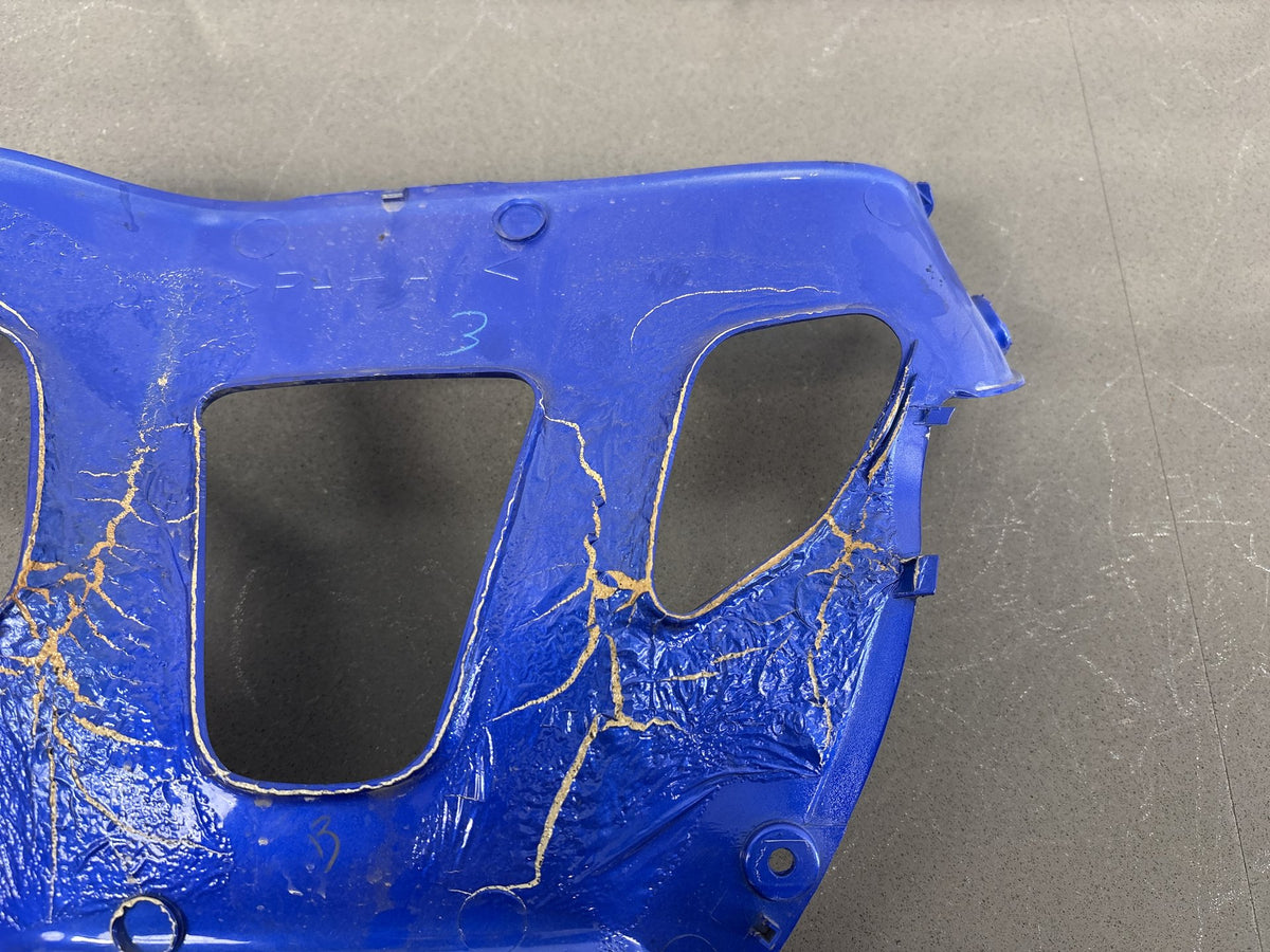1999-2007 Yamaha YZF600R Front Lower Fairing Blue Cracked Paint OEM