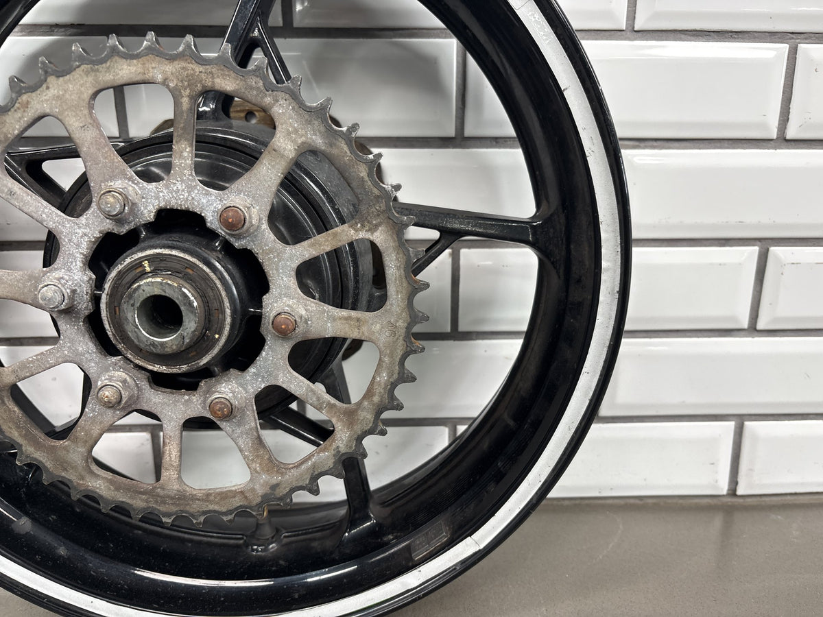 17-25 Kawasaki Ninja 650 EX650 Rear Wheel Rotor Sprocket (Gloss Black, No Tire)