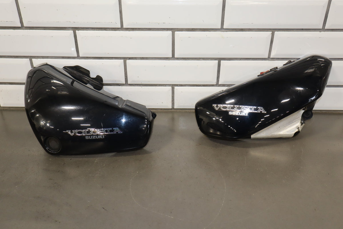 2001-2004 Suzuki VL800 Volusia Side Covers Black White OEM