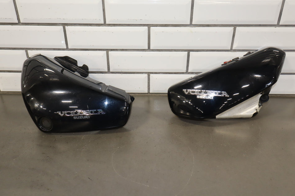 2001-2004 Suzuki VL800 Volusia Side Covers Black White OEM