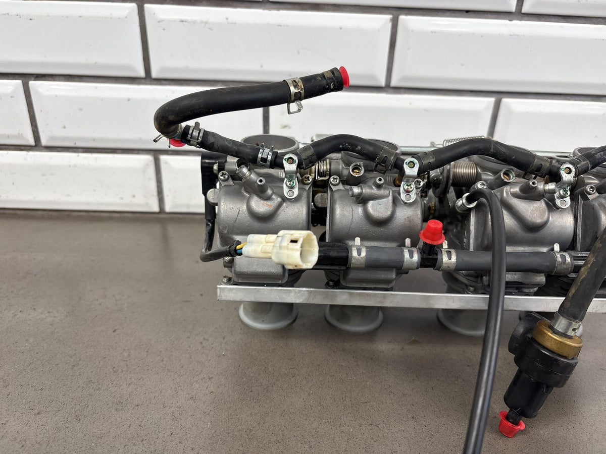 1999-2007 Yamaha YZF600R Carburetors Carb Rack Keihin CVK 5AH Hoses Sensor OEM