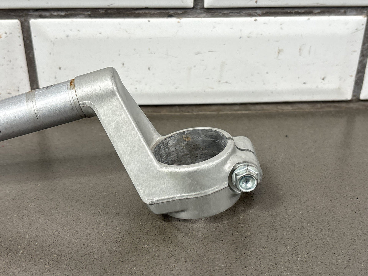 2002 Honda Interceptor 800 VFR800 Pair Clip On Handlebars Silver Scratched OEM