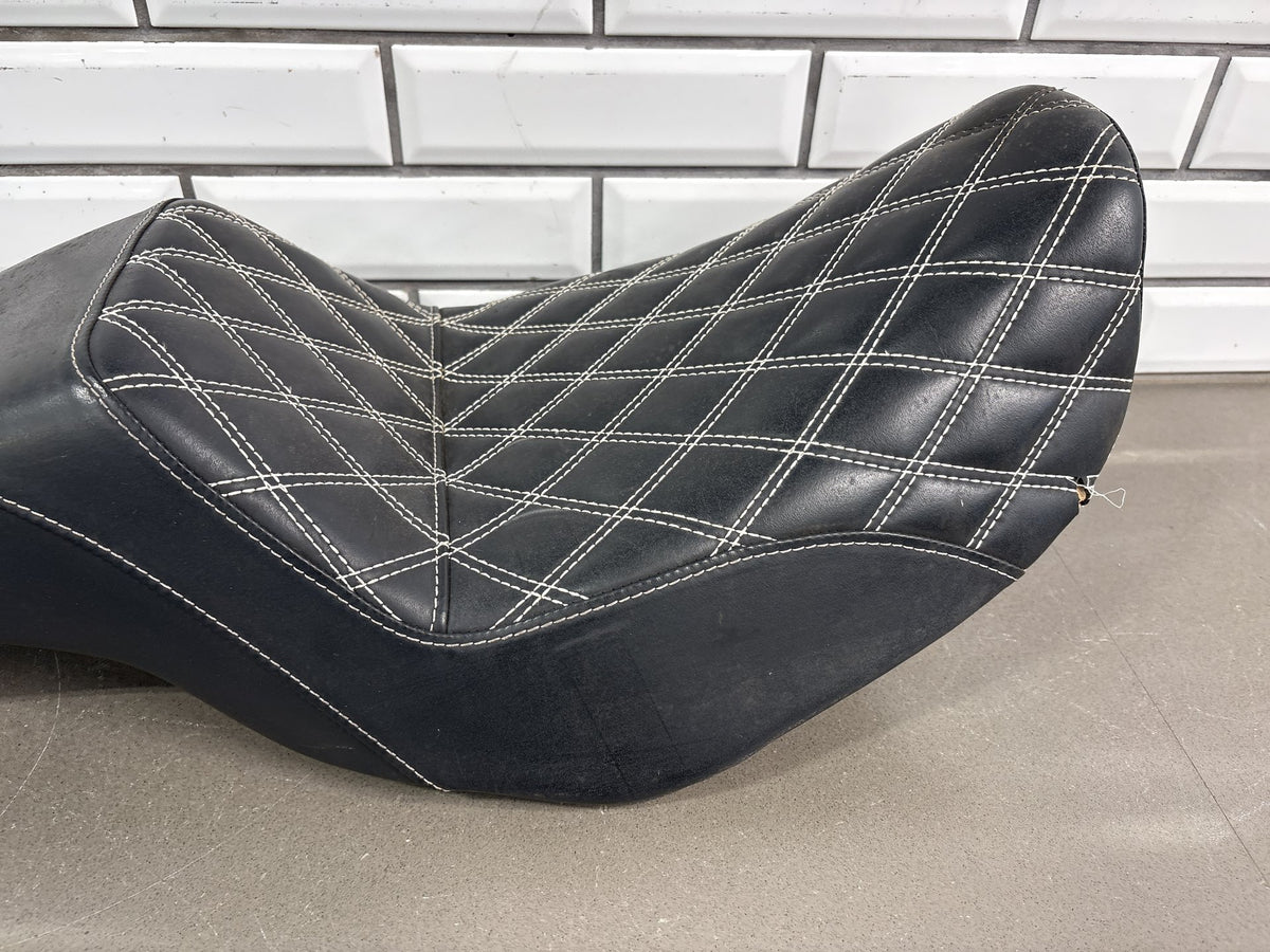 2006-2017 Harley Dyna FXD FXDWG C.C. Rider Diamond Stitch 2-Up Seat S11 Black