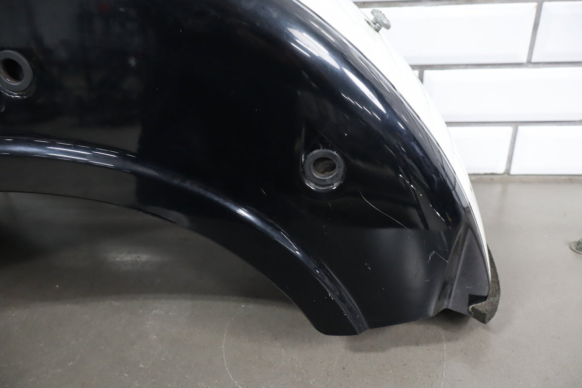 2001 Suzuki VL800 Volusia Rear Fender OEM with Chrome Trim Black White FP4