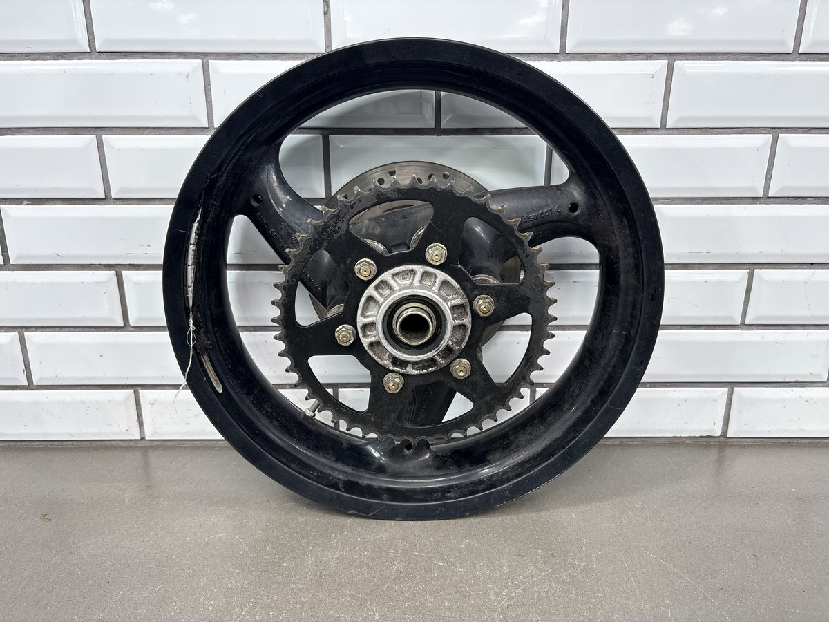 2006 Ducati Monster 620 Rear Wheel 17 x 4.5 Black with Rotor Sprocket OEM