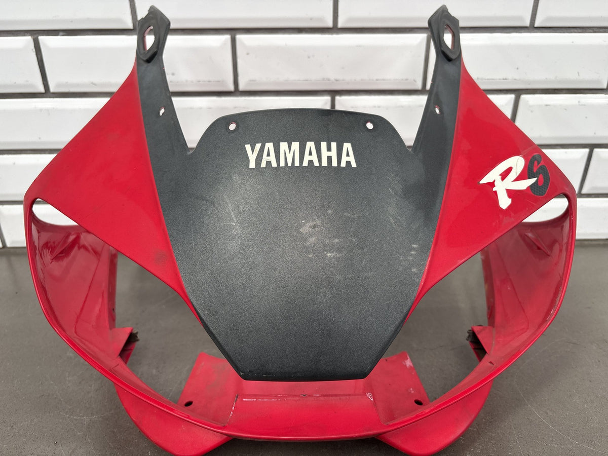1999-2002 Yamaha YZF-R6 Upper Front Fairing Nose Cowl Red OEM