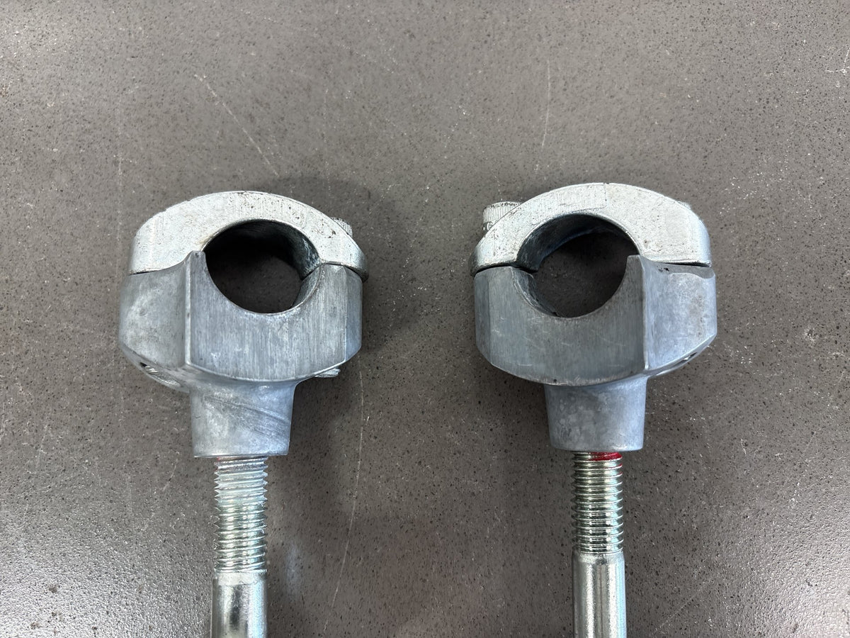 1999-2006 Harley Road King FLHR FLHRCI Handlebar Riser Pair Silver OEM 56149-88B