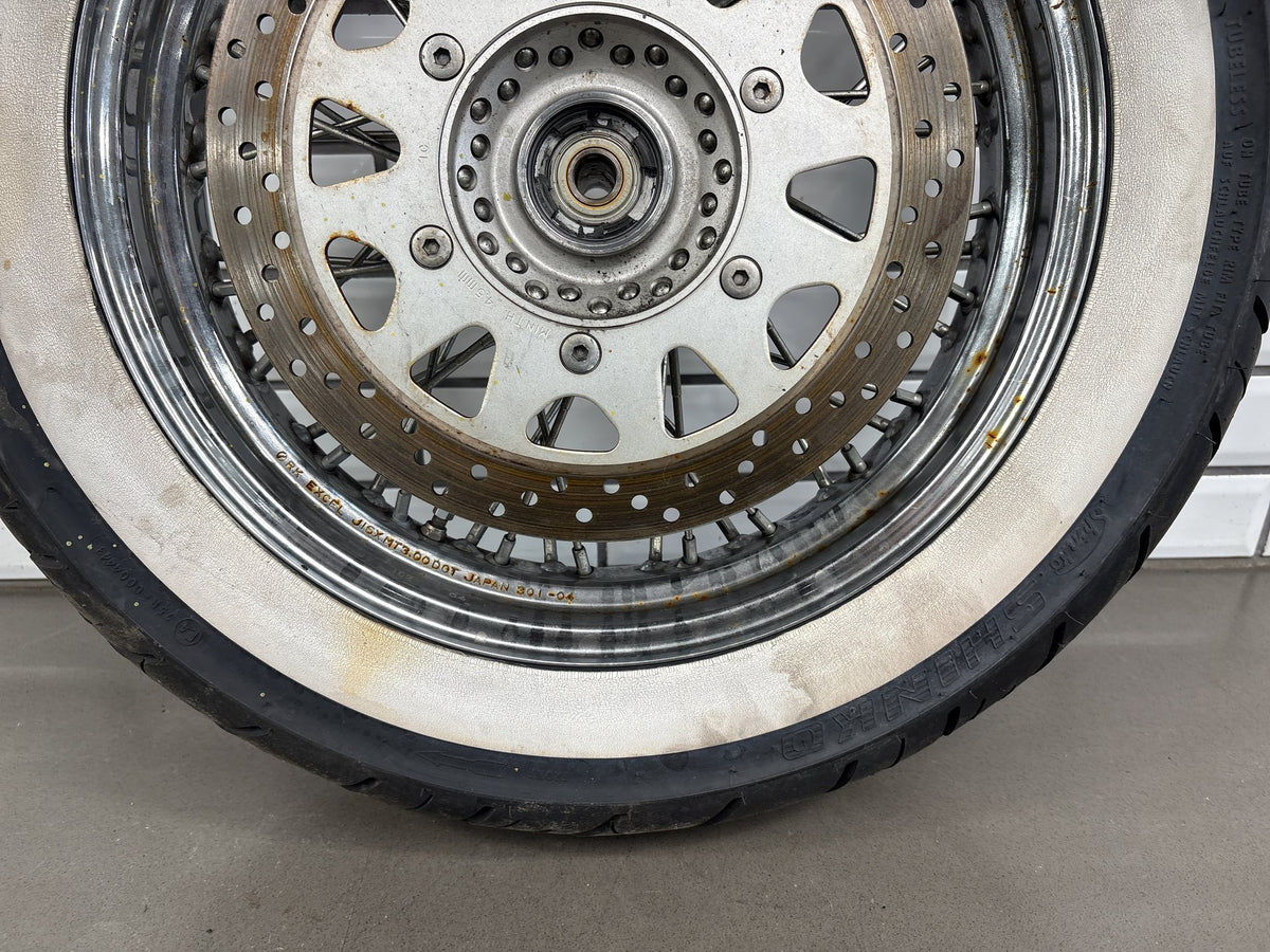 2001-04 Suzuki VL800 Front Wheel 16in Spoke Rotor Whitewall OEM