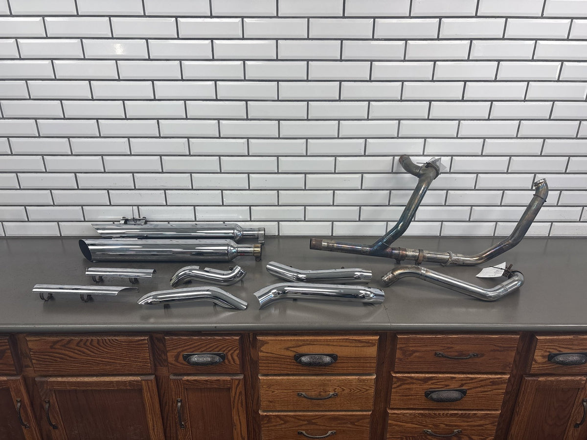 1999-2005 Harley Road King FLHRCI Exhaust System Slash Cut Chrome OEM 65621-99B