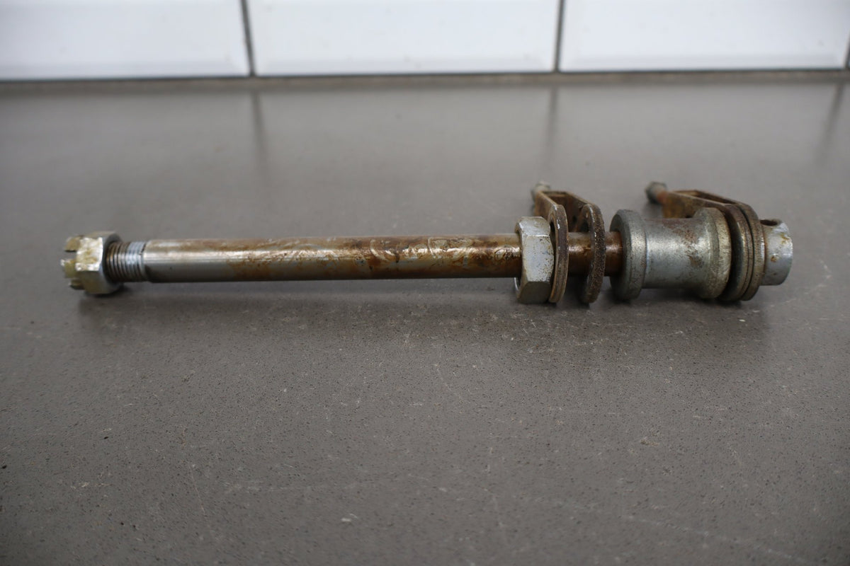 1973 Yamaha RD350 Rear Axle Pivot Bolt Nut Chain Adjusters Assembly OEM