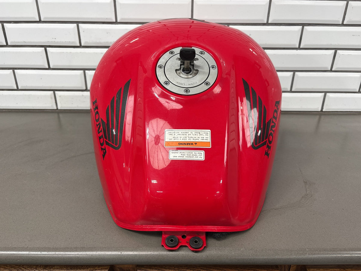 2002 Honda VFR800 Interceptor Fuel Gas Tank Red Dented With Cap OEM
