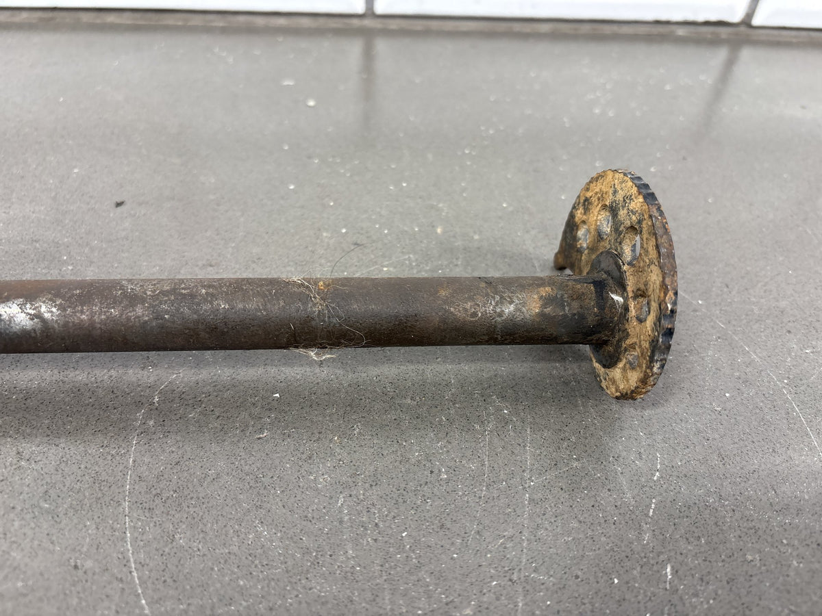 1991-1992 Kawasaki KX250, KX125 Rear Axle with Chain Adjuster Blocks OEM