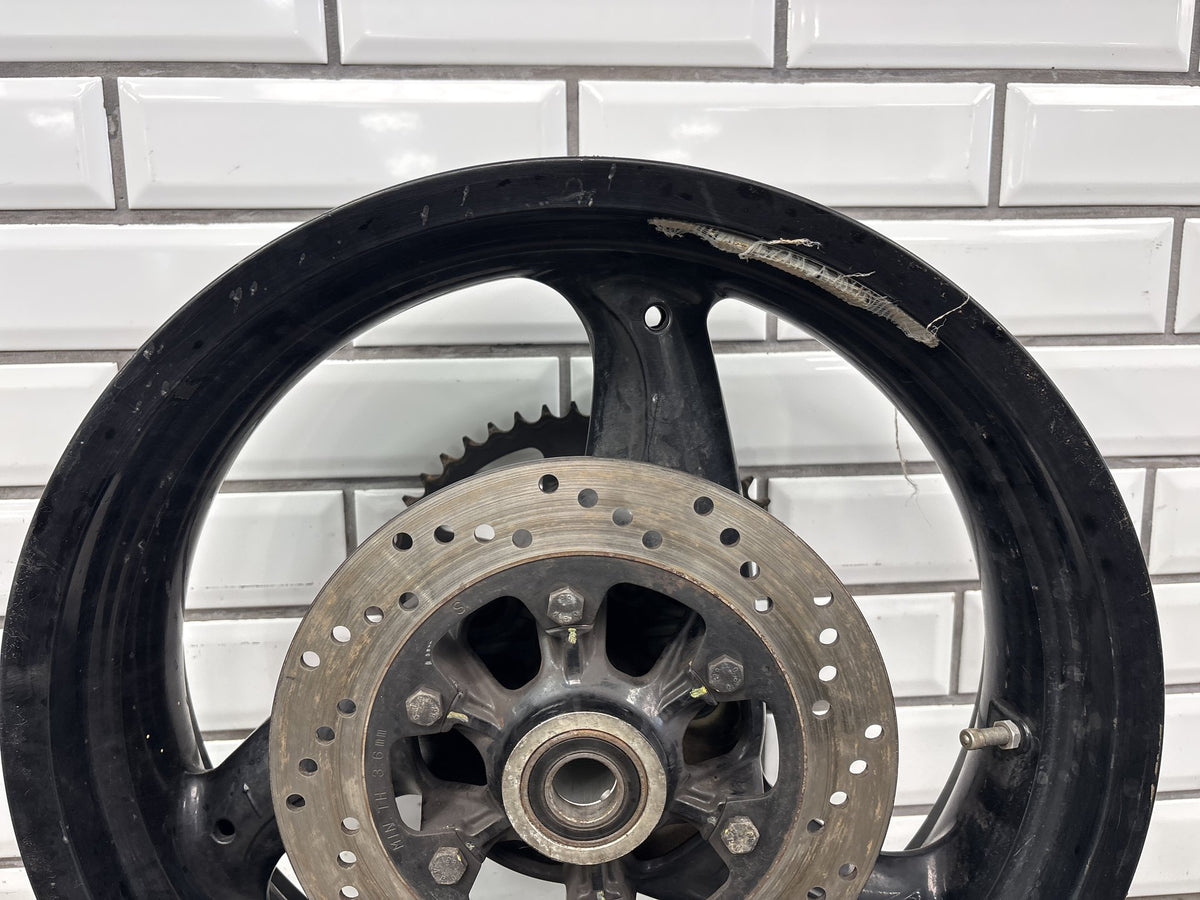 2006 Ducati Monster 620 Rear Wheel 17 x 4.5 Black with Rotor Sprocket OEM