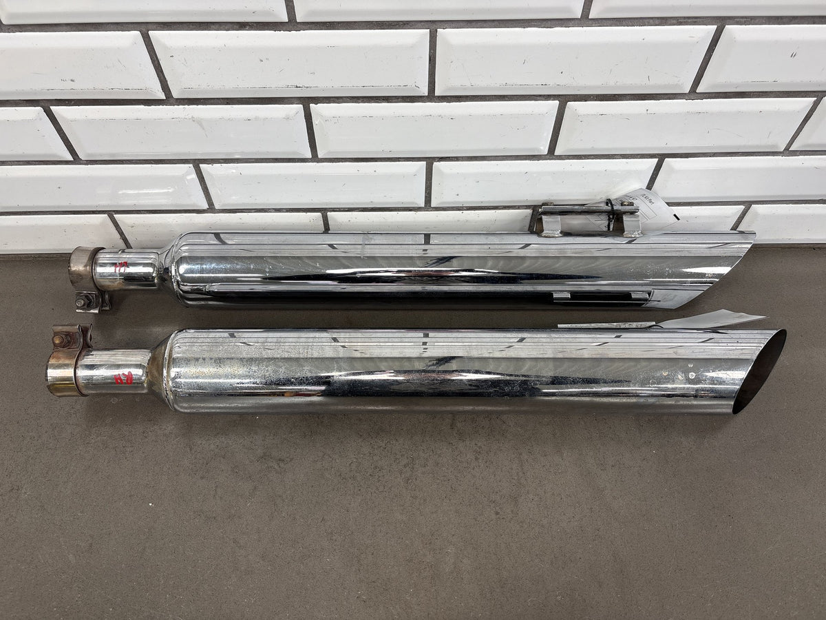 1999-2005 Harley Road King FLHRCI Exhaust System Slash Cut Chrome OEM 65621-99B
