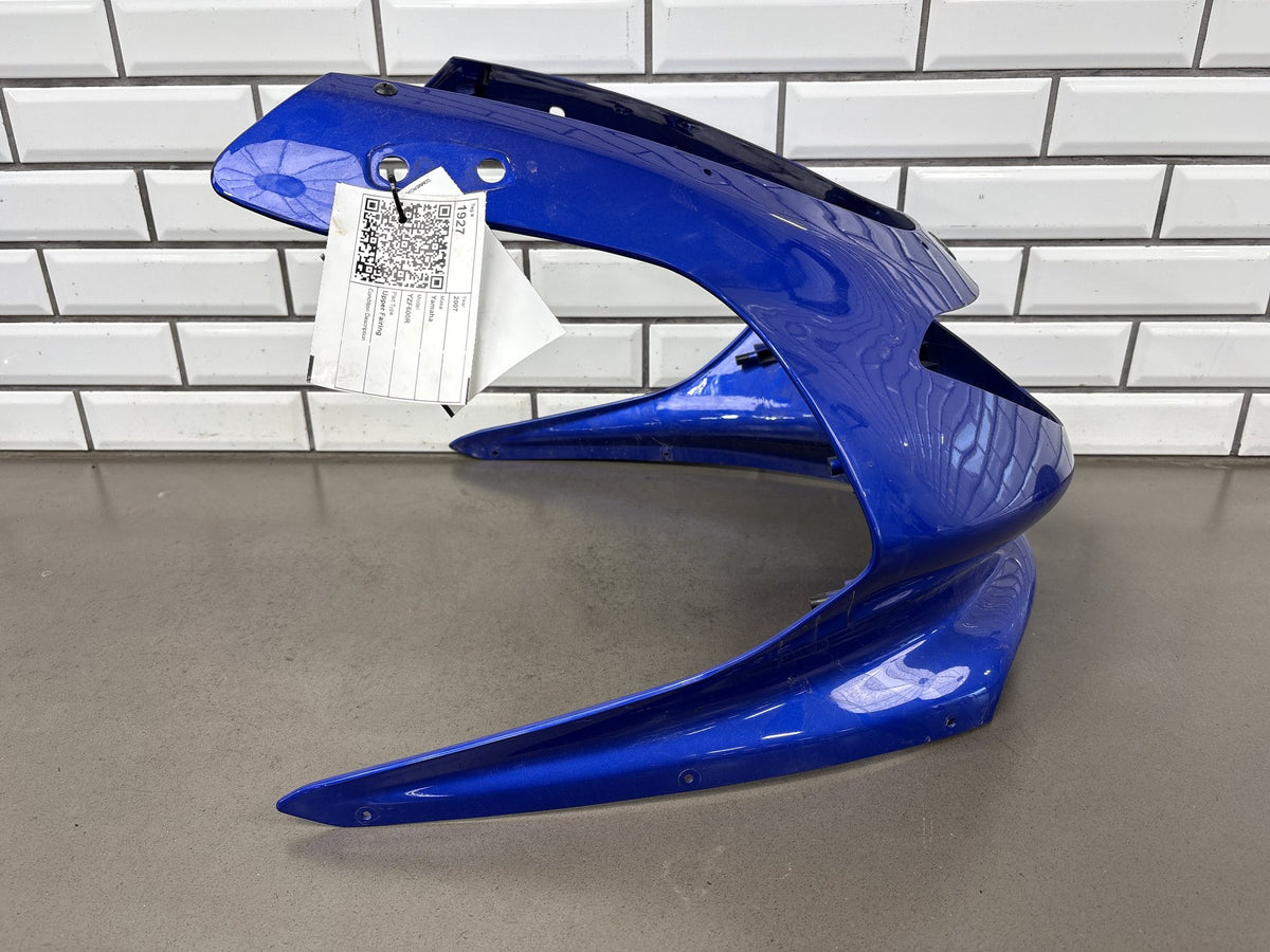 1999-2007 Yamaha YZF600R Upper Nose Fairing Blue W Center & Inner Panels OEM