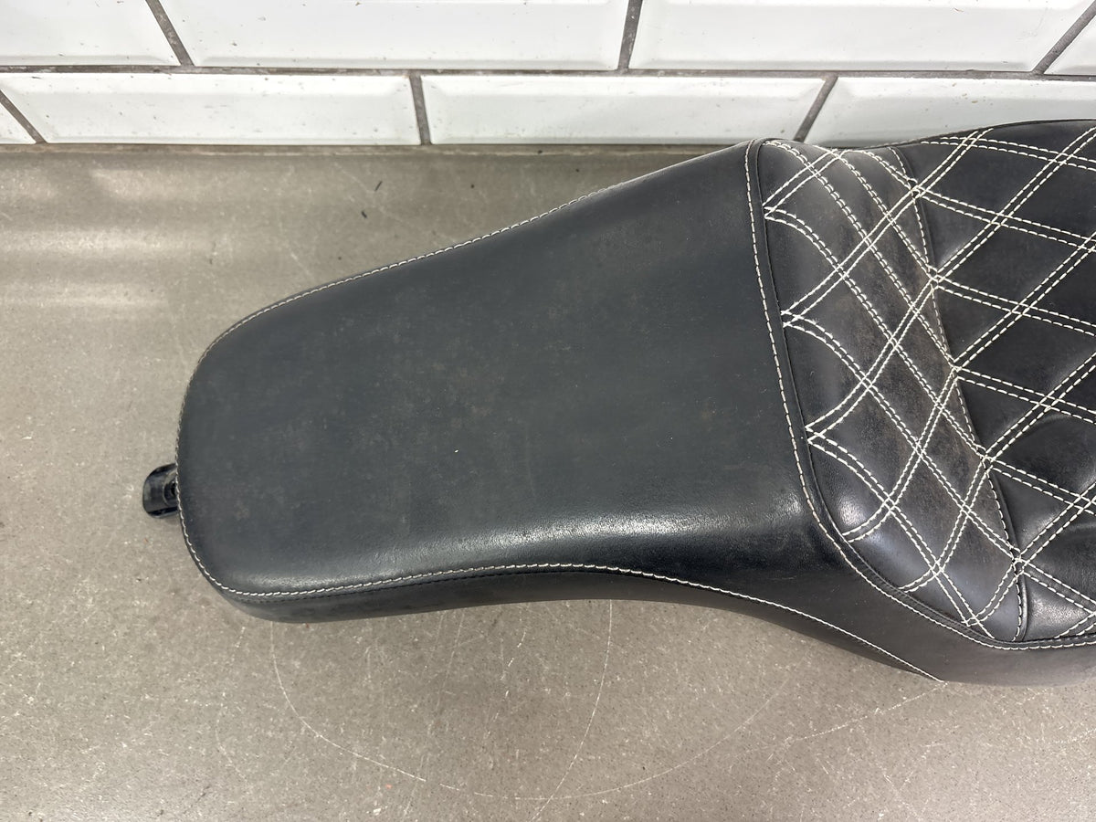 2006-2017 Harley Dyna FXD FXDWG C.C. Rider Diamond Stitch 2-Up Seat S11 Black