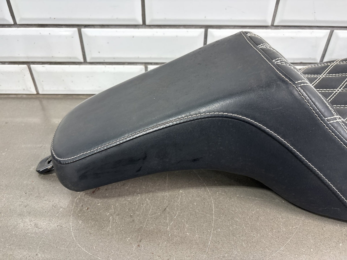 2006-2017 Harley Dyna FXD FXDWG C.C. Rider Diamond Stitch 2-Up Seat S11 Black
