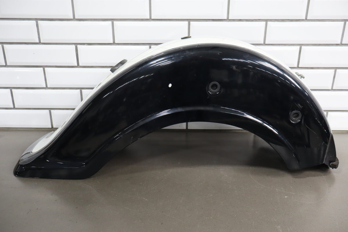 2001 Suzuki VL800 Volusia Rear Fender OEM with Chrome Trim Black White FP4