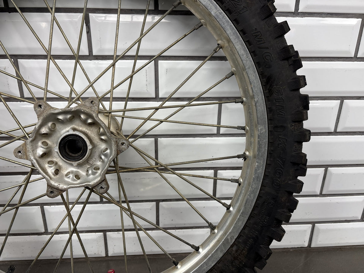 Suzuki DRZ 400E Front Wheel Rim 21x1.6" w/ Good Tire 54111-29F00 2000-2007