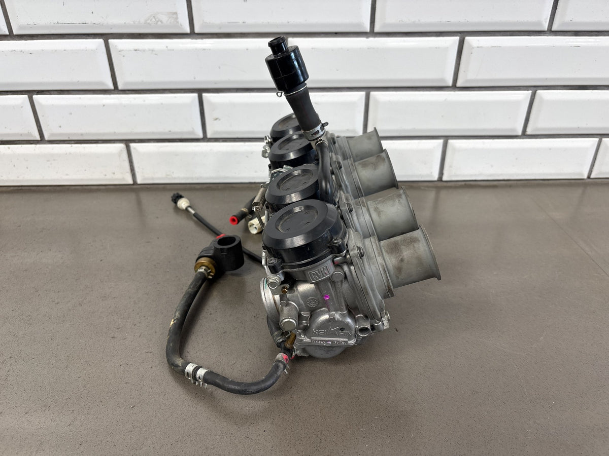 1999-2007 Yamaha YZF600R Carburetors Carb Rack Keihin CVK 5AH Hoses Sensor OEM