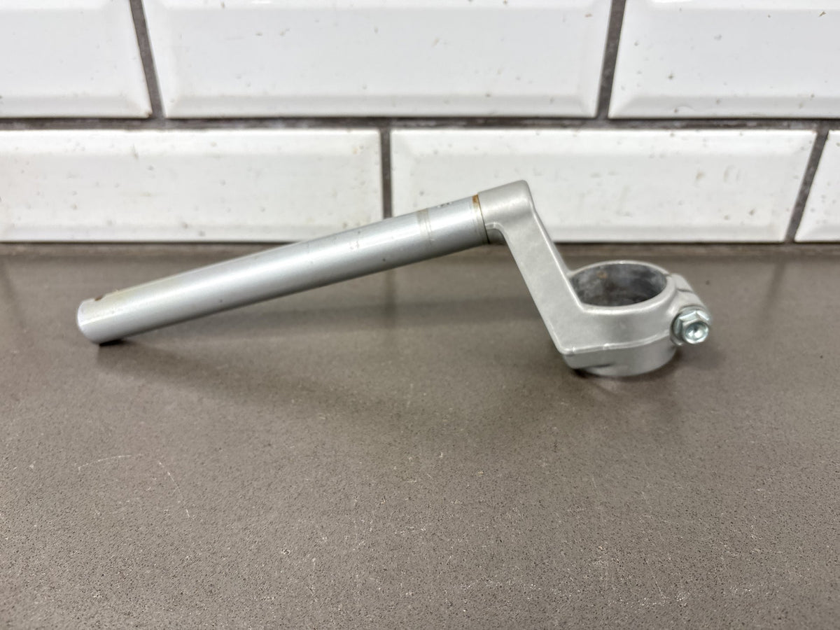 2002 Honda Interceptor 800 VFR800 Pair Clip On Handlebars Silver Scratched OEM