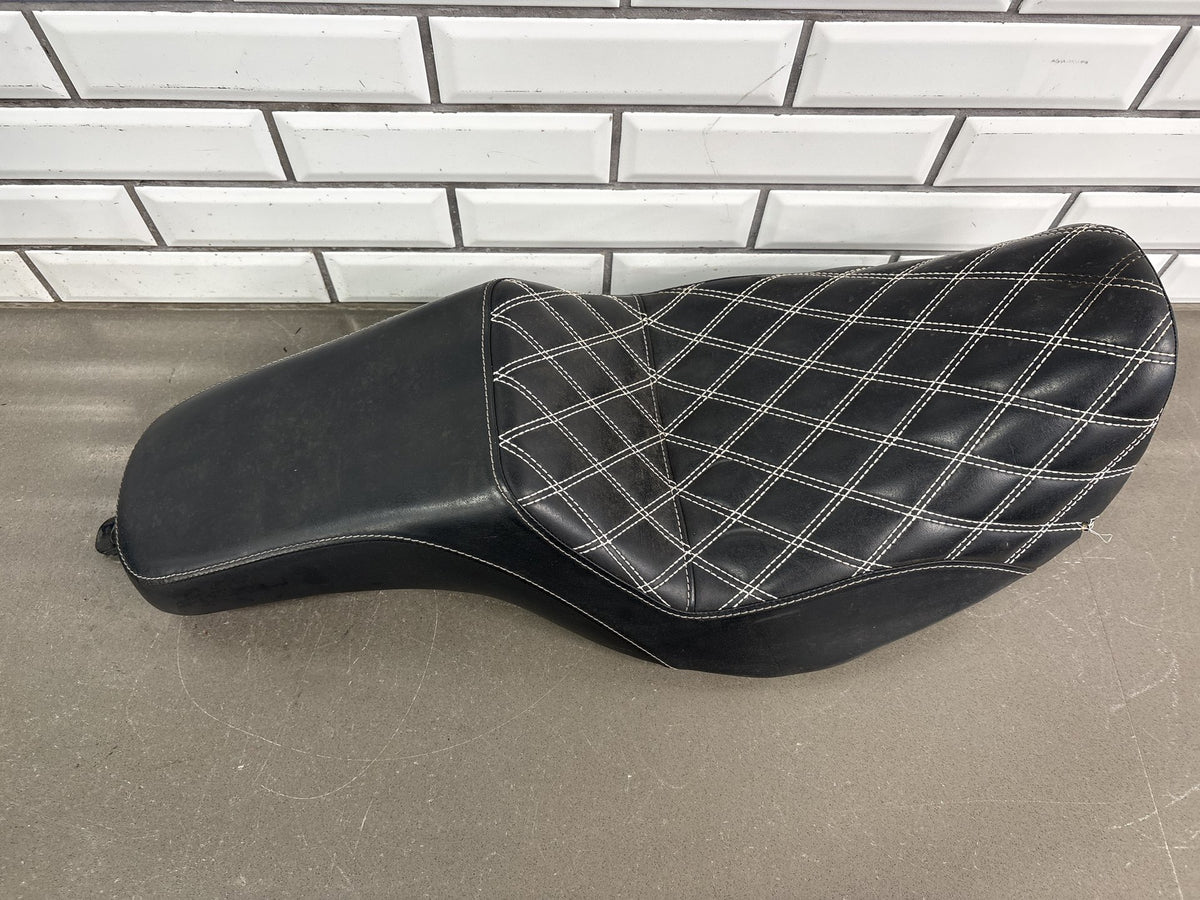 2006-2017 Harley Dyna FXD FXDWG C.C. Rider Diamond Stitch 2-Up Seat S11 Black