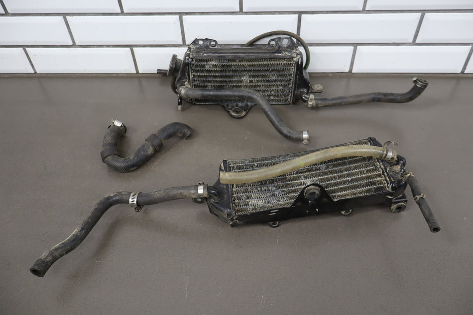 1990-1993 Kawasaki KX250 Left Right OEM Radiator Set with Hoses