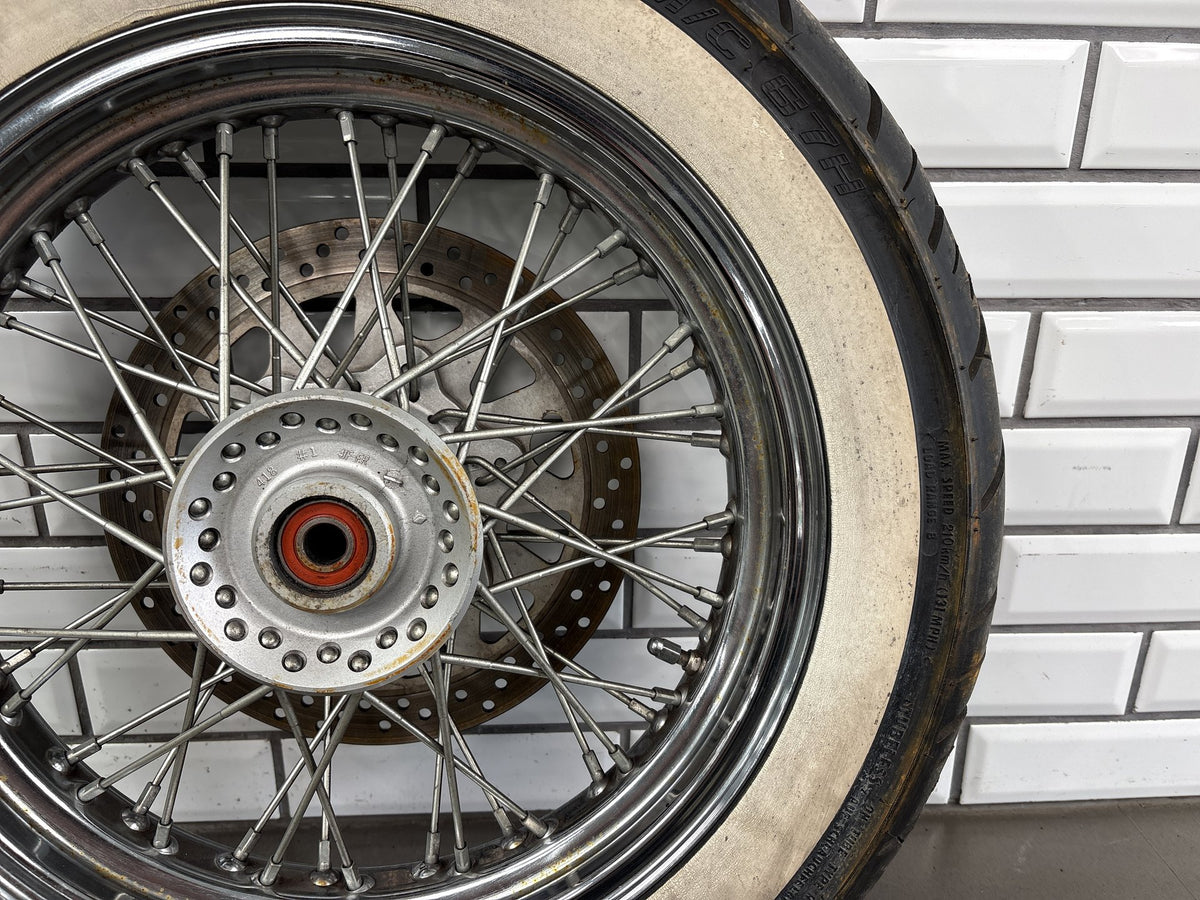 2001-04 Suzuki VL800 Front Wheel 16in Spoke Rotor Whitewall OEM