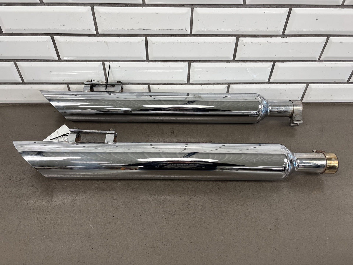 1999-2005 Harley Road King FLHRCI Exhaust System Slash Cut Chrome OEM 65621-99B