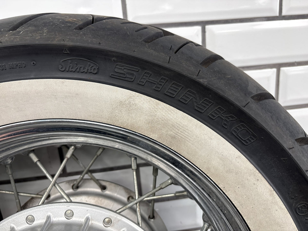 01-04 Suzuki Intruder Volusia VL800 Rear Wheel Rim Straight With White Wall Tire