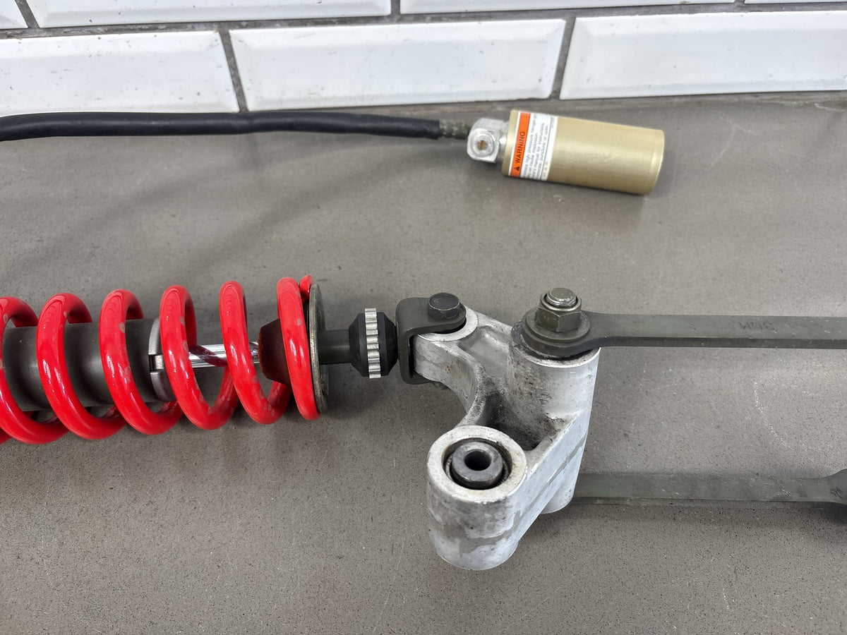 1999-2007 Yamaha YZF600R Rear Shock Absorber w/ Linkage Reservoir Red Spring OEM