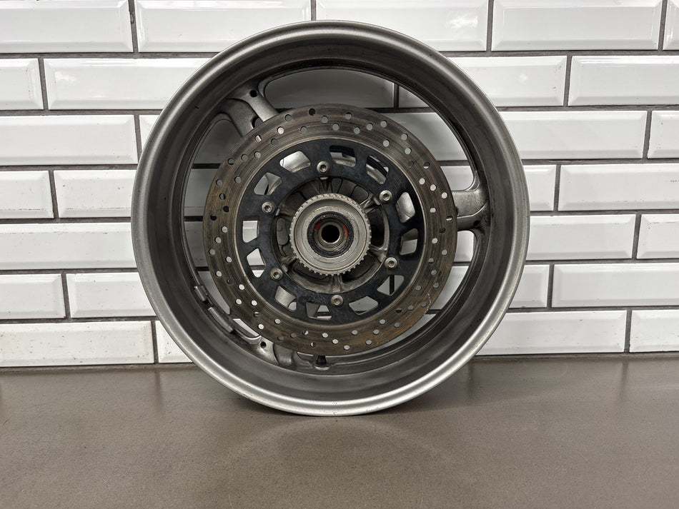 2006 Yamaha FJR1300 Rear Wheel 17x5.50 Rotor ABS Ring Hub Silver Scuffed OEM