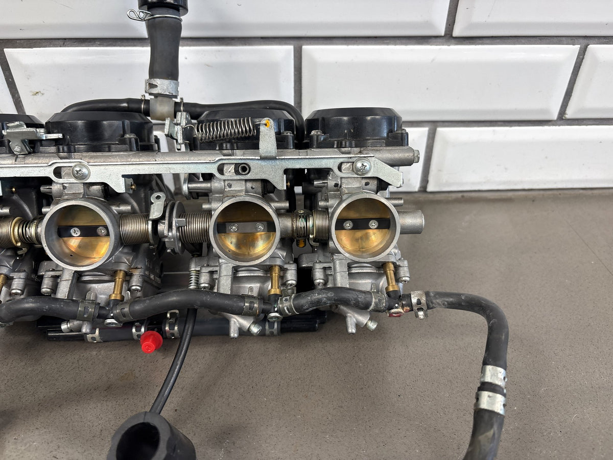 1999-2007 Yamaha YZF600R Carburetors Carb Rack Keihin CVK 5AH Hoses Sensor OEM