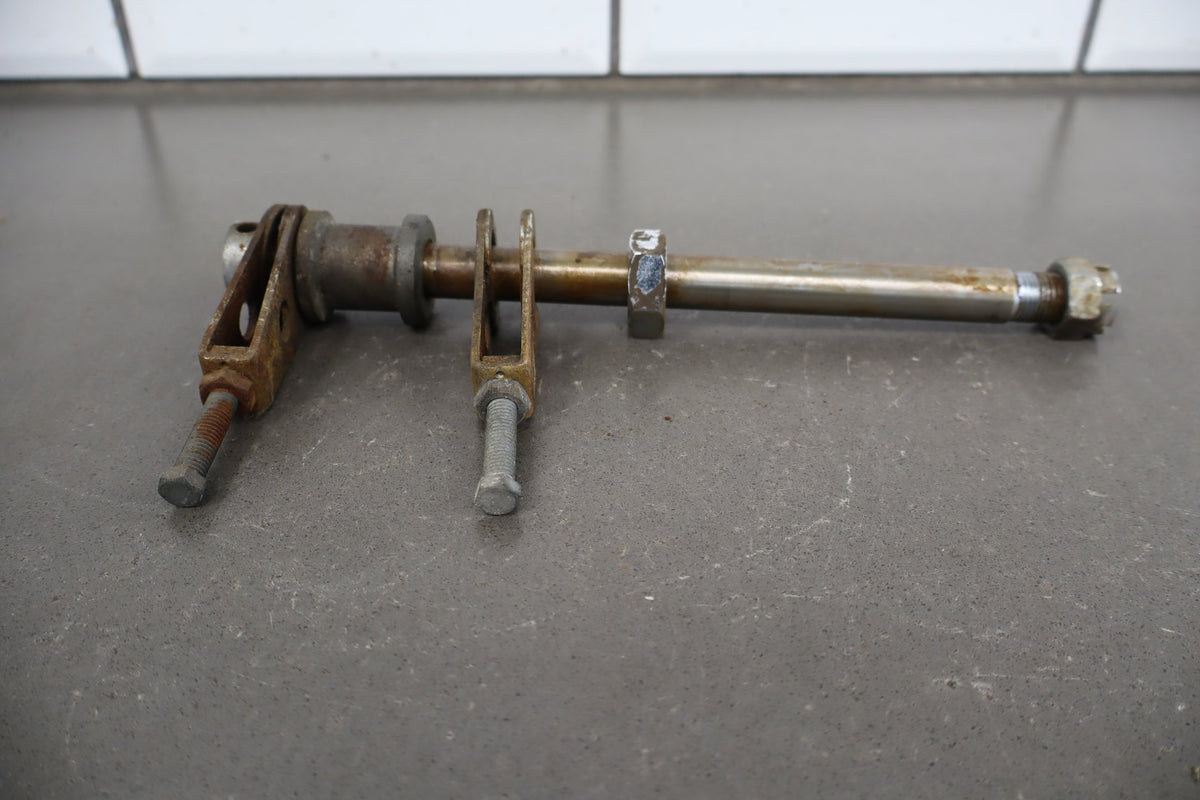 1973 Yamaha RD350 Rear Axle Pivot Bolt Nut Chain Adjusters Assembly OEM