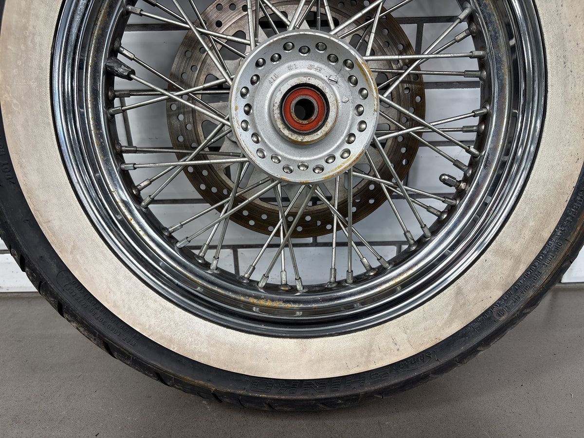 2001-04 Suzuki VL800 Front Wheel 16in Spoke Rotor Whitewall OEM
