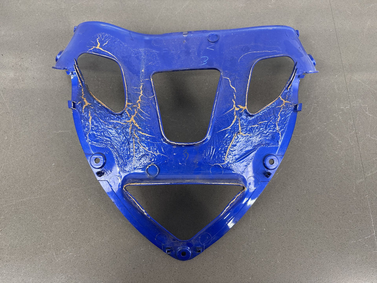 1999-2007 Yamaha YZF600R Front Lower Fairing Blue Cracked Paint OEM
