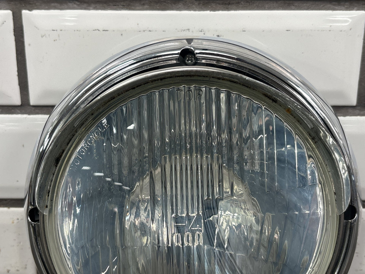 1996-2013 Harley Touring Softail 7in Headlight Eagle Wing Visor Bosch H4 OEM