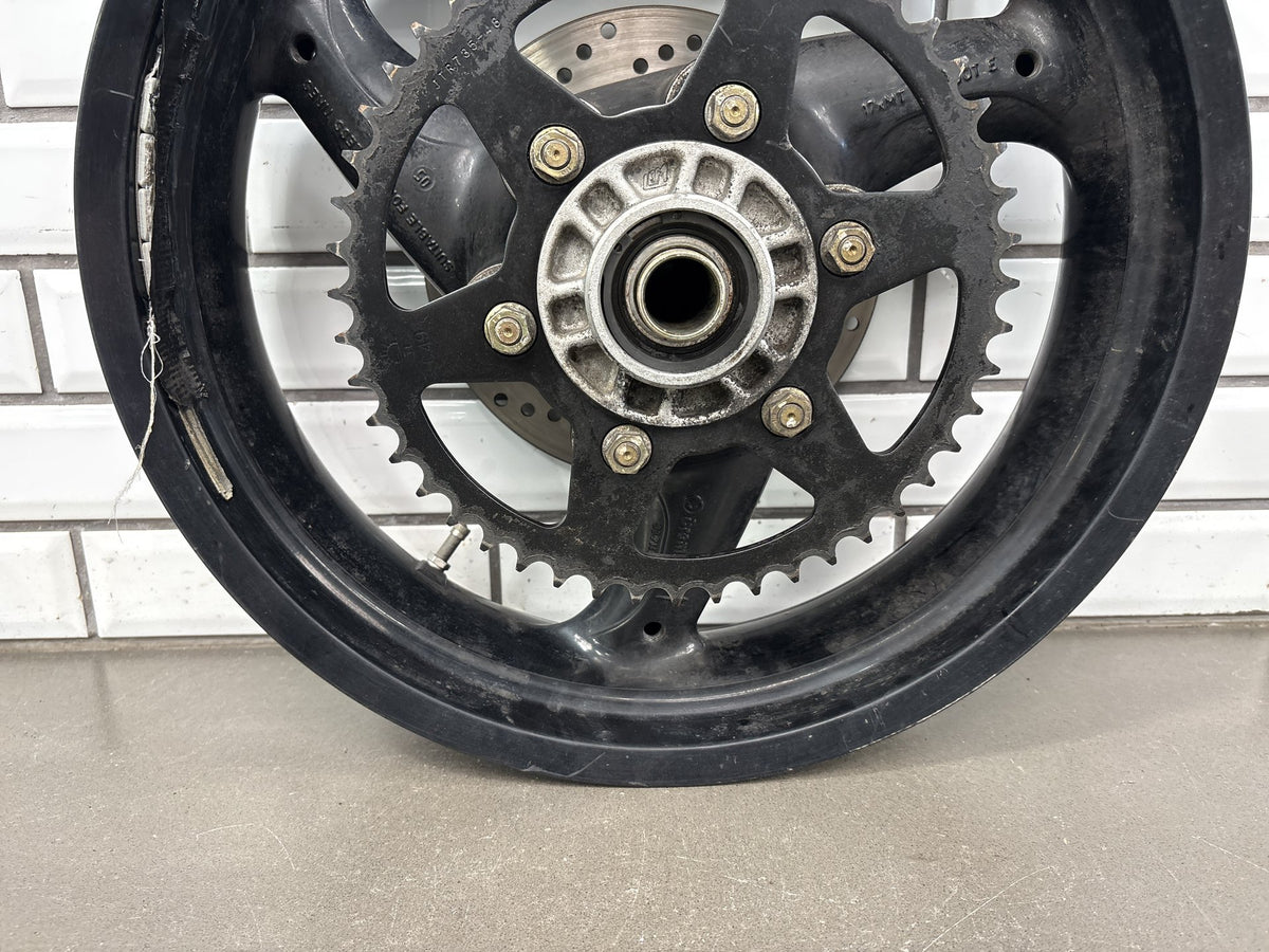 2006 Ducati Monster 620 Rear Wheel 17 x 4.5 Black with Rotor Sprocket OEM