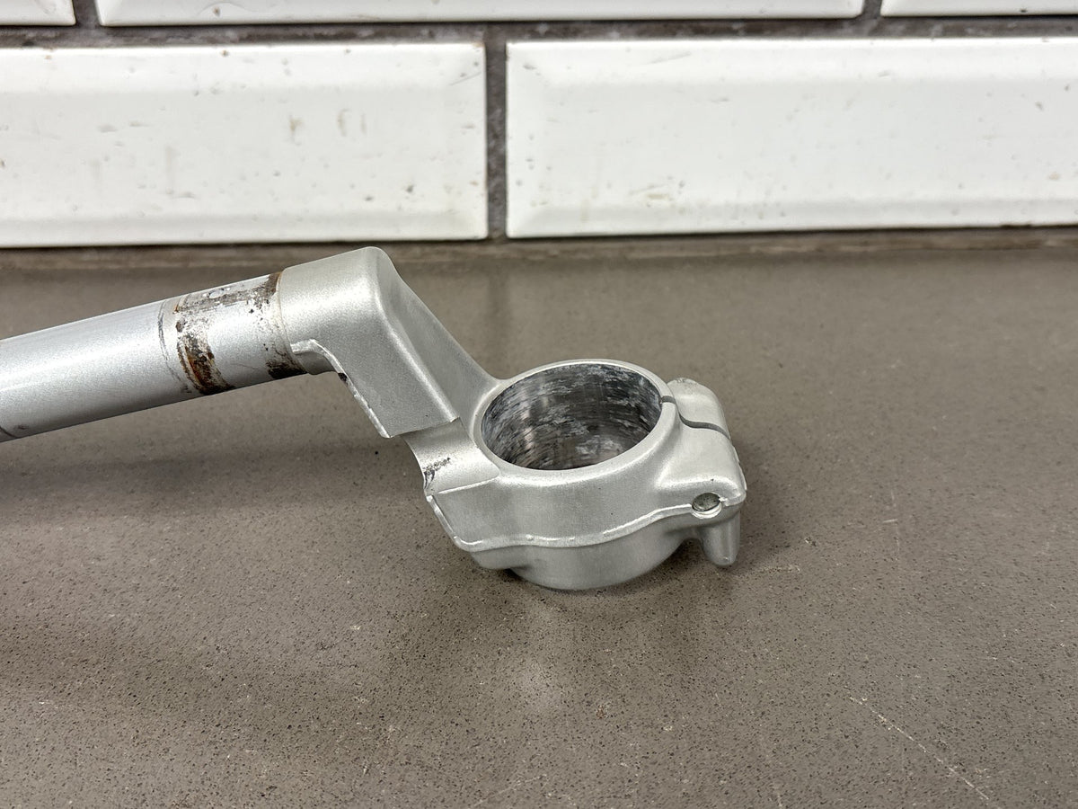 2002 Honda Interceptor 800 VFR800 Pair Clip On Handlebars Silver Scratched OEM